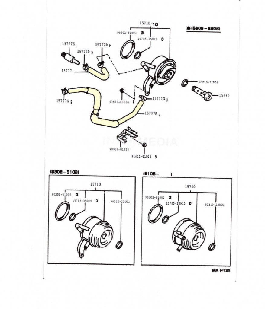 3VZ Oil Cooler Hose (Cooler to Block) - Yota1 Performance, Inc.