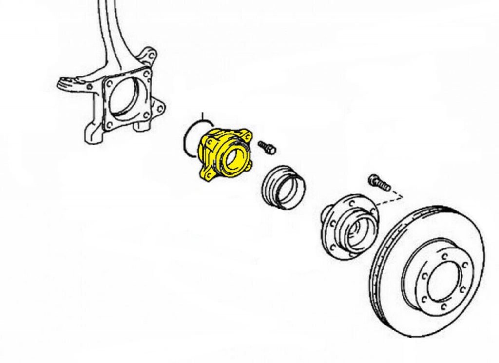 Front Wheel Hub With KOYO/NSK Japanese Bearing Set For Toyota Tercel/Paseo - Without ABS - WJB/APC