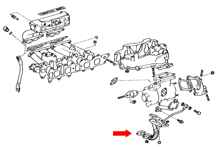 _ 22RTE 2.4L Turbo Drain Line Gasket 1986-1988