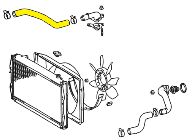 _ 5VZ 3.4L Upper Radiator Hose Genuine 1995-2002
