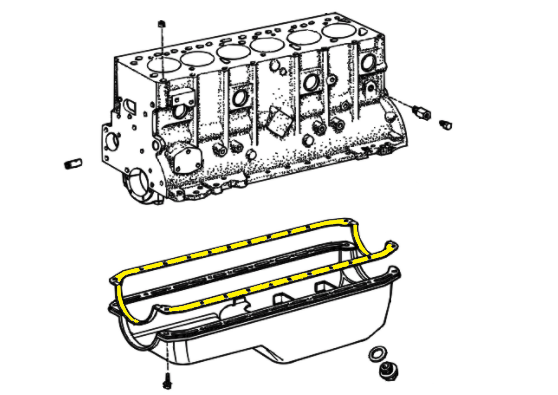 _ F 3.9L 2F 4.2L Oil Pan Gasket Genuine 1969-1987