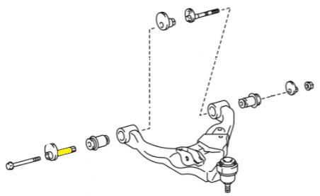 thumbnail interactive-video image 1 of Genuine Toyota Lower Control Arm – Front Adjust Cam – 48198-60011 (Japan Made) 1 of 4
