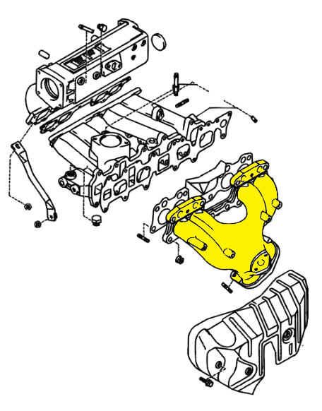 _ 22R 2.4L 22RE 2.4L Exhaust Manifold 1981-1995