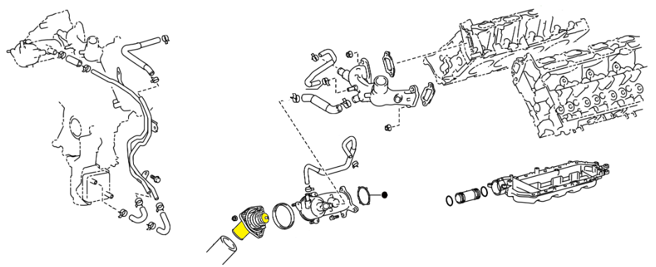 _ 3UR 5.7L Water Inlet With Thermostat Genuine 2007-2012