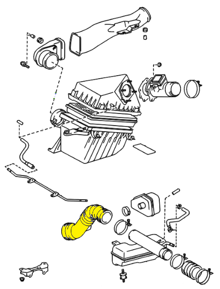 _ 2RZ 2.4L 3RZ 2.7L Intake Hose 1995-2000