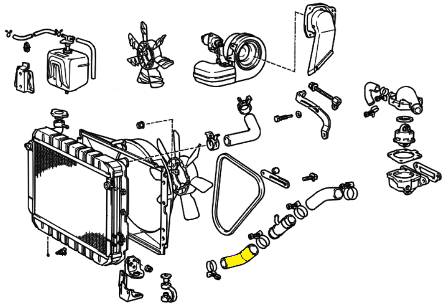 _ 2F 4.2L Lower Radiator Hose Genuine 1981-1987 Land Cruiser