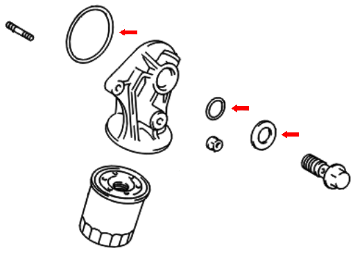 _ 2RZ 2.4L Oil Filter Adapter Seal Kit 1995-2004 Tacoma