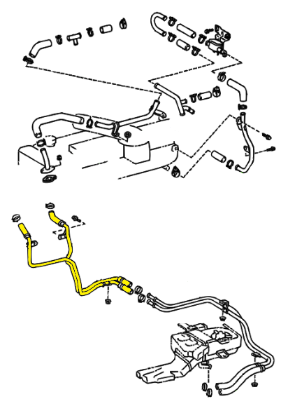 _ 1FZ 4.5L Water Hose Sub Assembly B Genuine 1992-1997 Land Cruiser
