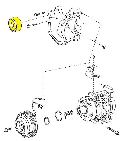 _ 2TR 2.7L Accessory Drive Belt Idler Pulley Genuine 2005-2012