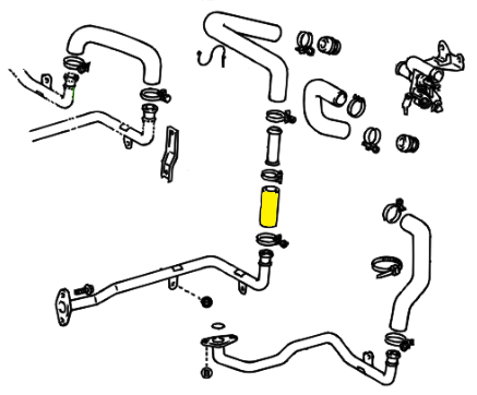 _ 22R 2.4L 22RE 2.4L Water Inlet Hose E Genuine 1985-1989