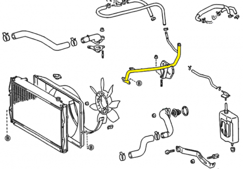 5VZ 3.4L Water Bypass Pipe Genuine 1994-2002