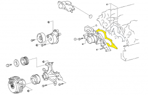 _ 2UZ 4.7L Water Pump Gasket Genuine 1998-2005