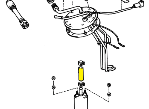 Fuel Pump Hose Genuine 1983-1989