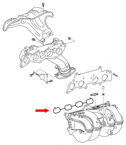 _ 2TR 2.7L Intake Manifold Gasket ISHINO 2004-2015