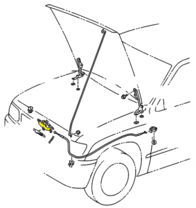 _ Hood Latch Assembly Genuine 1995-2000 Tacoma