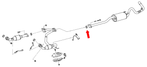 _ Center Exhaust Pipe Gasket Genuine 2004-2008 Tacoma
