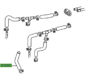 _ 2UZ 4.7L Rear Heater Hose Outlet C Genuine 1998-1999