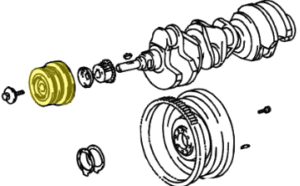 _ 3RZ 2.7L 2RZ 2.4L 1GR 4L Crankshaft Pulley 1994-2005
