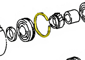 _ Snap Ring For Output Shaft Bearing At Center Plate
